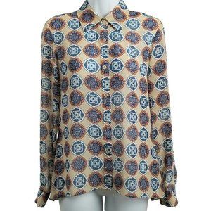 Cremieux Shear Button Front Blouse Womens XS